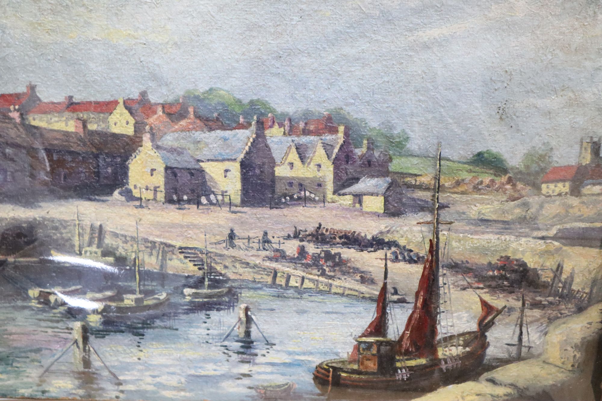 Max Parsons A.R.C.A. (1915-1998), vessels at sea, oil on board, unframed and three other oils by the same hand,